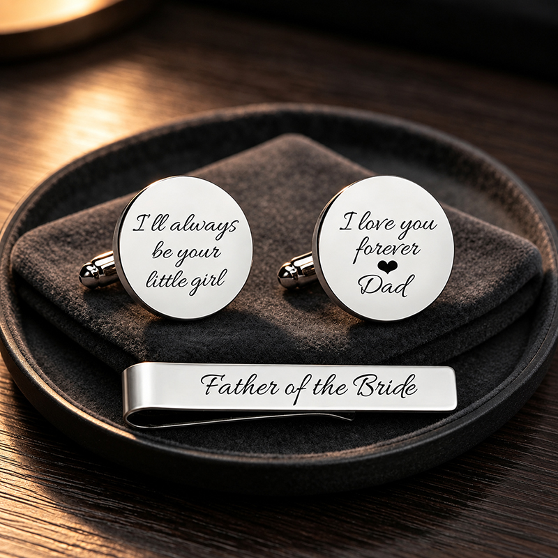 Tie Bar Set Gift - Set di gemelli e fermacravatta in
