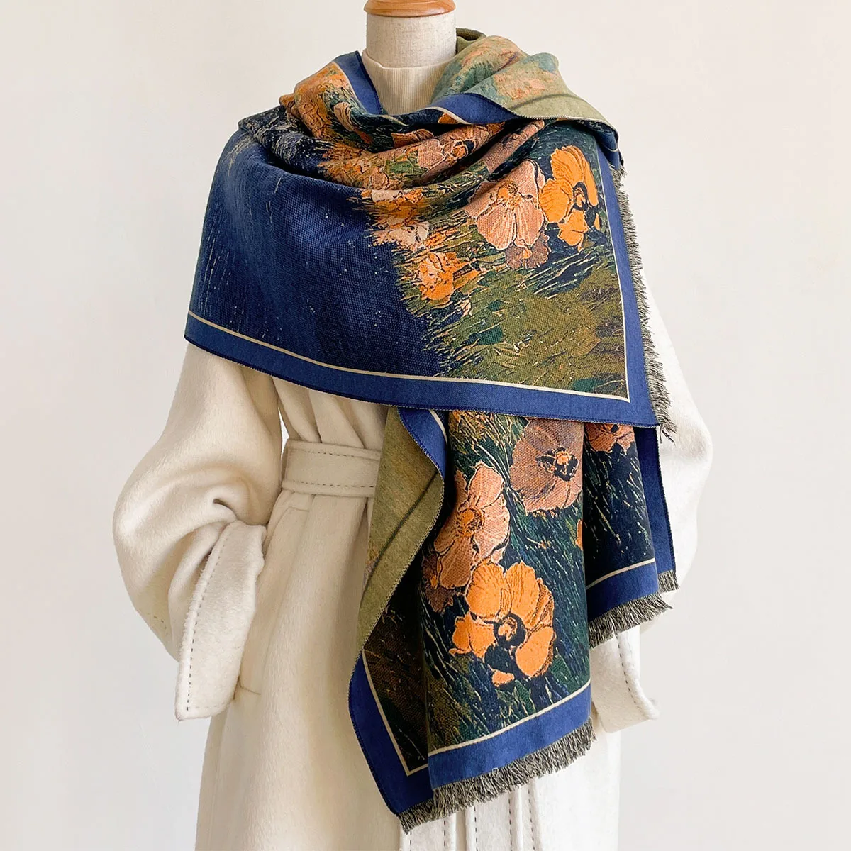 Pashmina Wrap Large - Sciarpa in finta cashmere da donna,