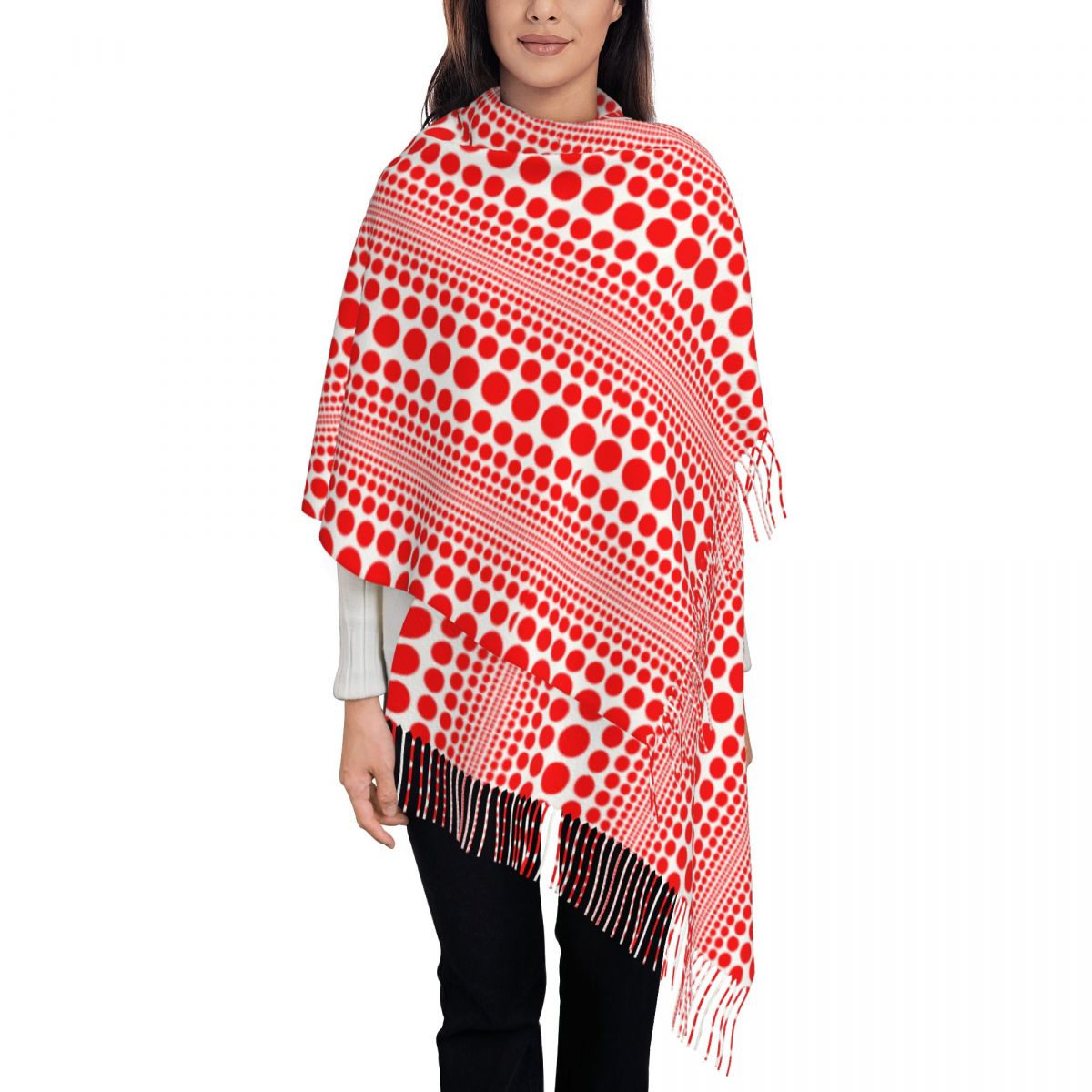 Sciarpa rossa con motivo a poi - Infinity Scarf Knit recensione e prezzo