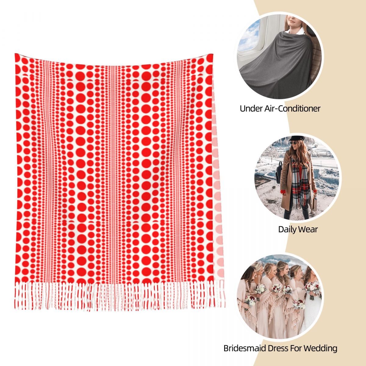 Sciarpa rossa con motivo a poi - Infinity Scarf Knit recensione e prezzo